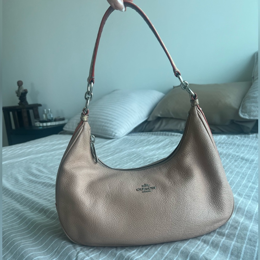 Coach Harley East West Hobo Shoulder Bag with Snakeskin Trim